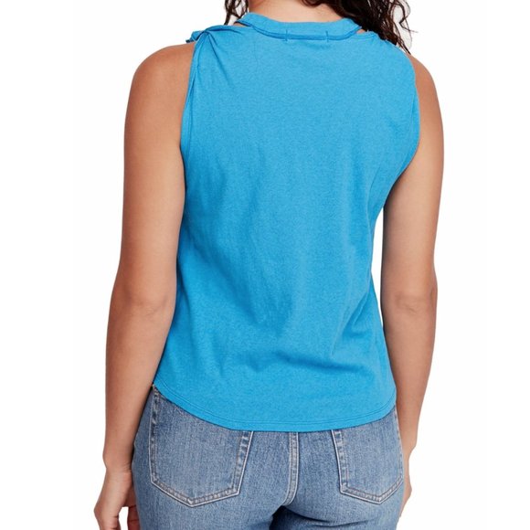 Free People Womens Blue Twist Tank Top Size XS - Picture 3 of 5